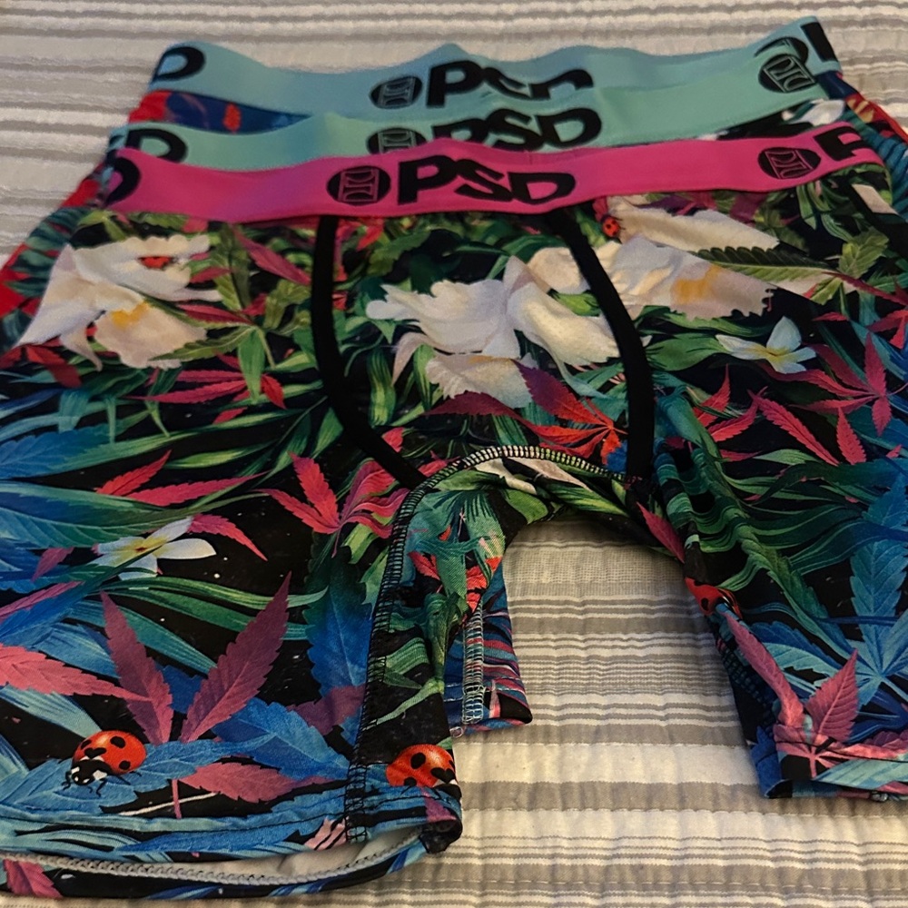 PSD Men Tropical Floral Boxer Briefs - Pink, Blue, Green